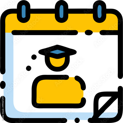 icon for students schedule, icon broken line
