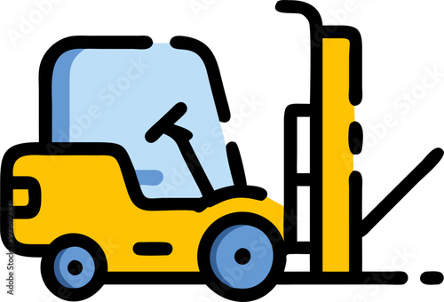 logistica carro elevador, icon broken line