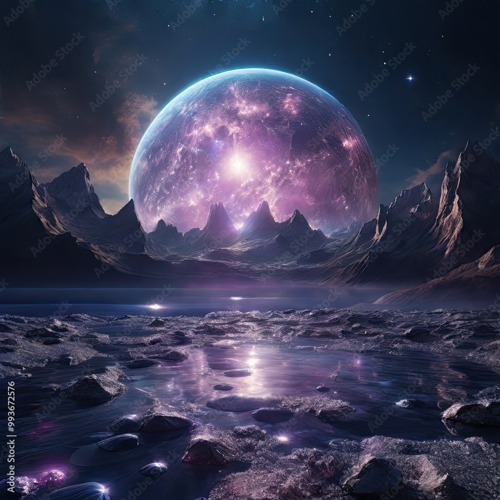 Earth, a blue marble suspended in the vastness of space, illuminated by the sun and orbited by its lunar companion Earth, a blue marble suspended in the vastness of space, illuminated by the sun and orbited by its lunar companion