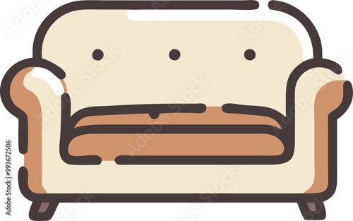 sofa, icon broken line