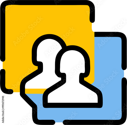 group, icon broken line