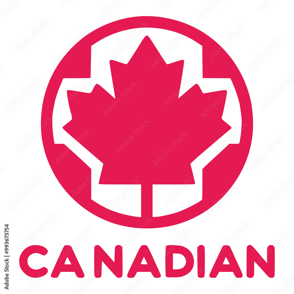 Canadian circle style flag template vector illustrations on white background generated Ai Canadian circle style flag template vector illustrations on white background generated Ai