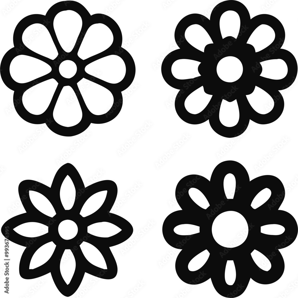 flower icon set, icon