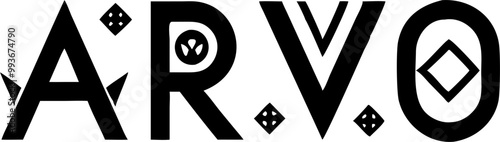 arvo is the brand and i would like a minimalist logo with a bit of creative use of the letters and