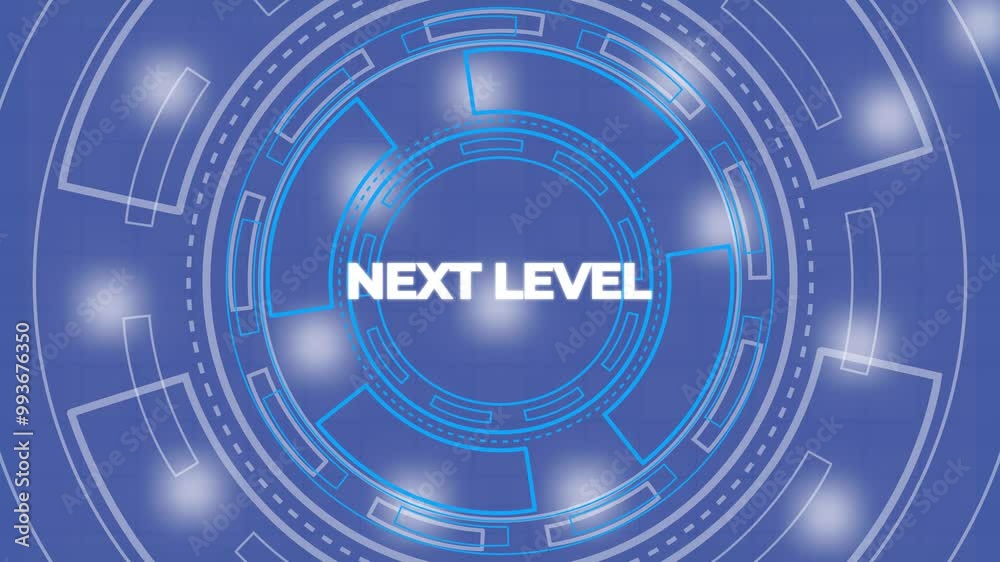 Next level text animation with technology background. Next level text animation with technology background.