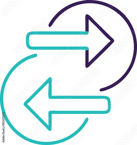 a double-arrow or swap icon representing seamless migration, icon