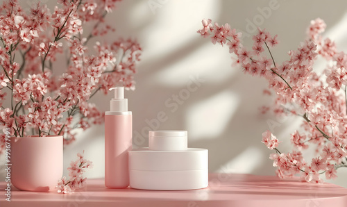 Empty mockup product display 3d podium background for beauty