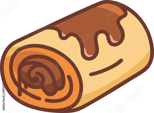 nutella crepe roll and some chocolate on, icon