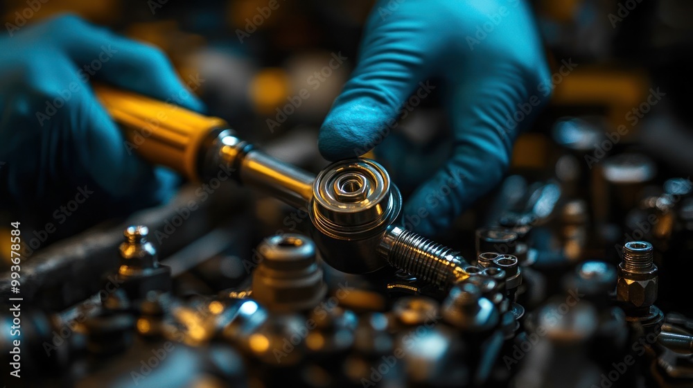 Mechanic Working on Car Parts Mechanic Working on Car Parts