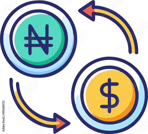 an icon that indicates money swap between canadian dollar, united state dollar and naira amplify