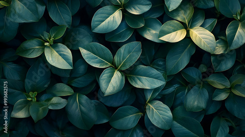 Dark Green Leaves Natural Background