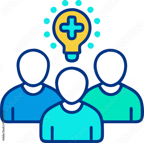grupo de usuarios, llamados avanzar, de un centro de salud que aportan con sus ideas, icon