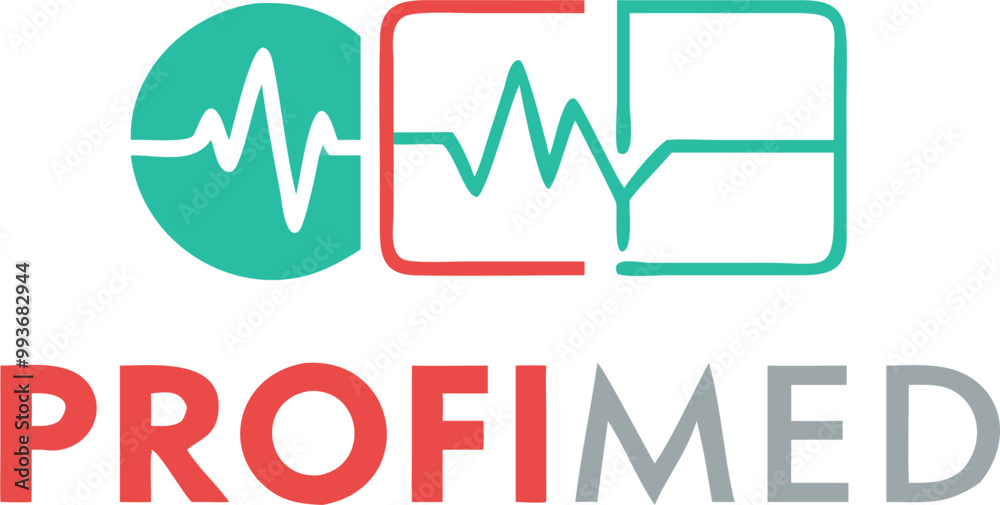 Naklejka premium logo for a medical center called profi med, icon