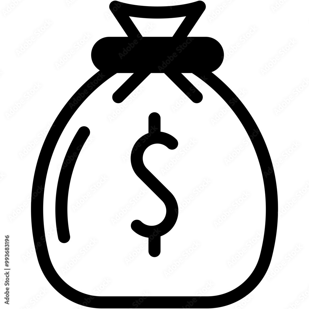 Vector Icon Big Bag Of Coins, Money, Coin, Bank, Banking, Currency, Business, Dollar Symbol Vector Icon Big Bag Of Coins, Money, Coin, Bank, Banking, Currency, Business, Dollar Symbol