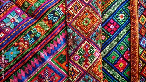 Vibrant Hmong Textile Patterns Showcasing Intricate Designs and Rich Cultural Heritage in Fabric Art