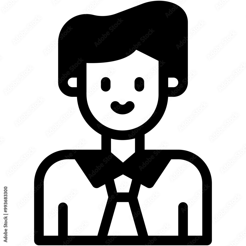 Vector Icon Casino Manager, Businessman, Tie, Avatar, User, Glasses, Profile, People, Man Vector Icon Casino Manager, Businessman, Tie, Avatar, User, Glasses, Profile, People, Man