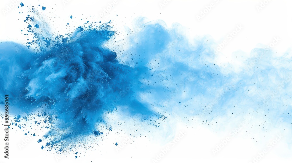 Obraz premium blue powder splash isolated on white background