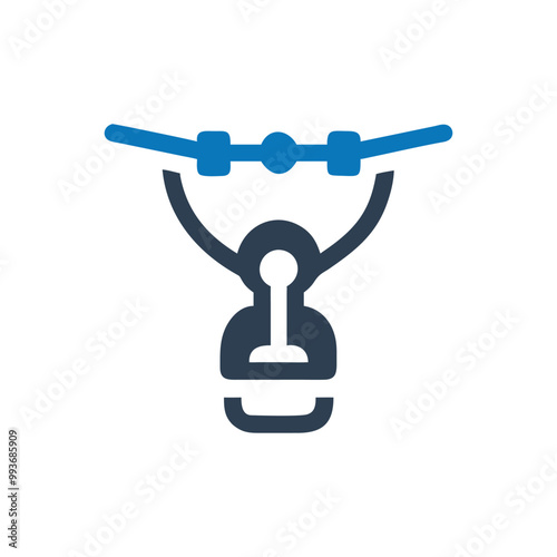 Zip line icon, Riding Zipline Icon