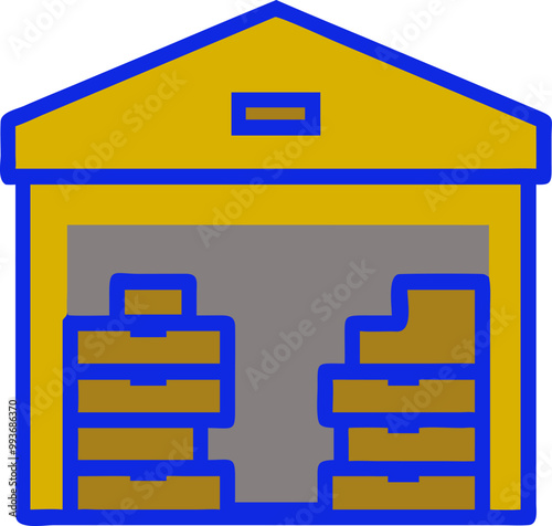 processes in the warehouse, icon