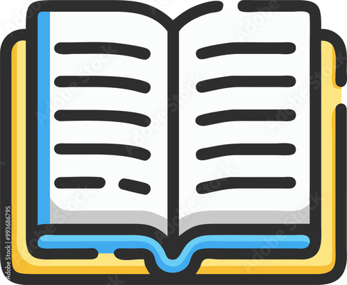 book with pages opened, icon