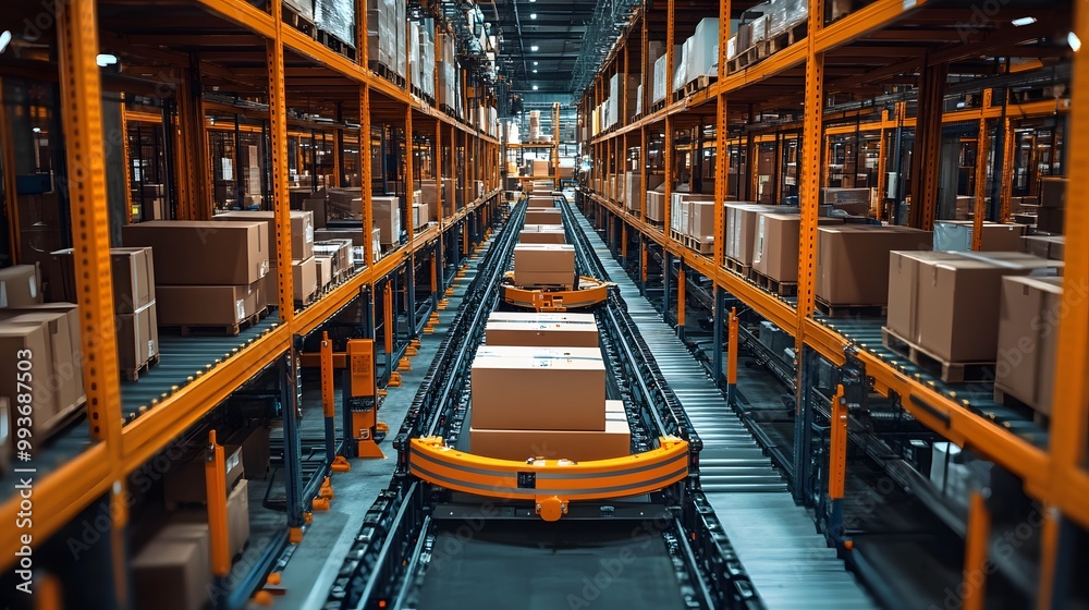 Automated parcel sorting system in a warehouse for efficient delivery management