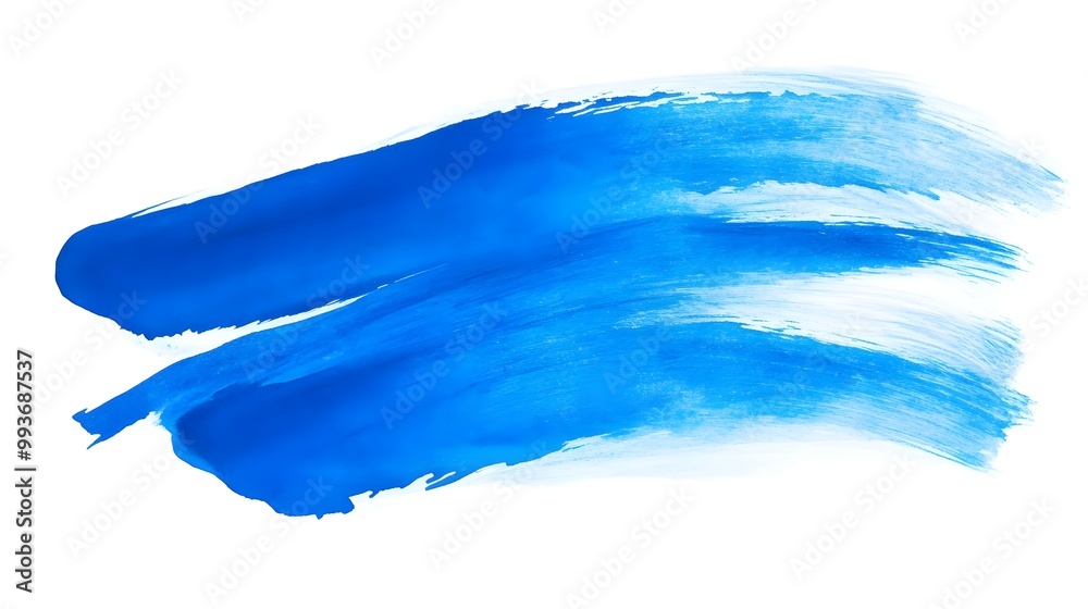 Vibrant Blue Watercolor Brush Strokes on White Background Vibrant Blue Watercolor Brush Strokes on White Background