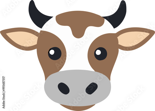 Wallpaper Mural simple cow face, icon Torontodigital.ca