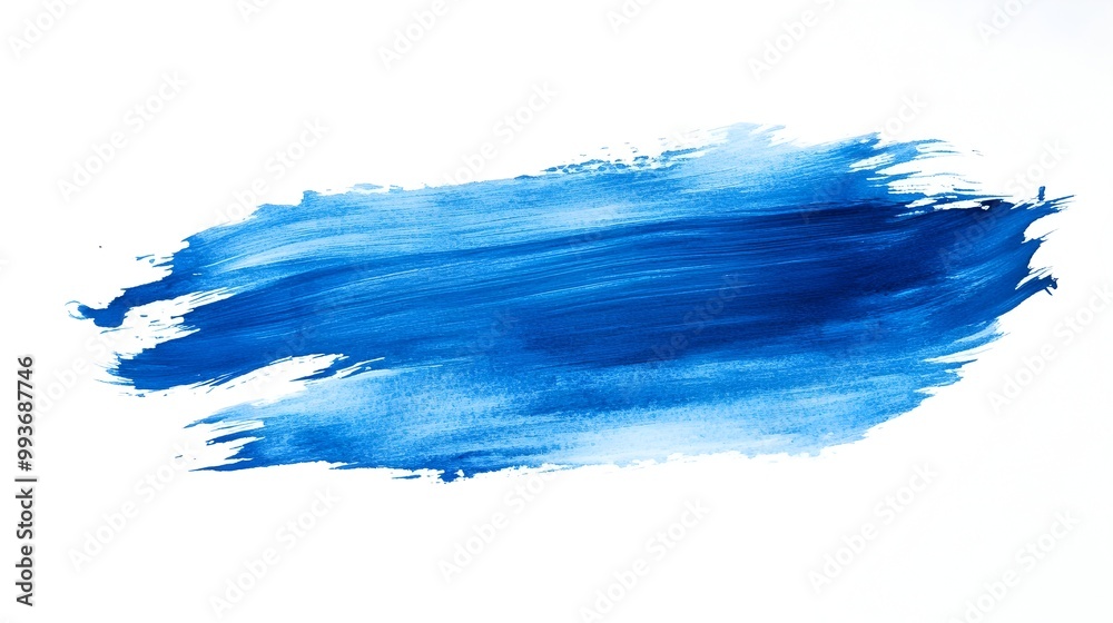 Vibrant Blue Watercolor Brush Strokes on White Background for Creative Design Vibrant Blue Watercolor Brush Strokes on White Background for Creative Design