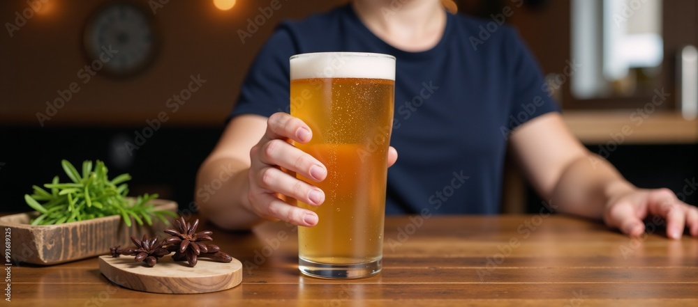 Sharing a cool beer with cheerful enthusiasm Sharing a cool beer with cheerful enthusiasm
