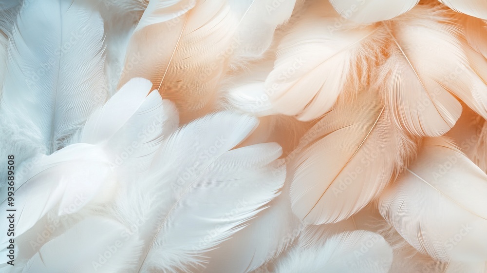 Fototapeta premium Elegant Feathers Creating a Serene Interior Design Atmosphere. AI generated illustration