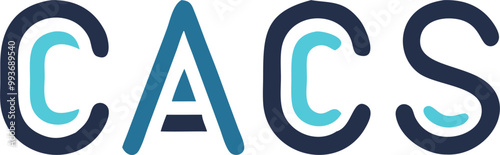 crear logotipo con estas letras cacs, icon