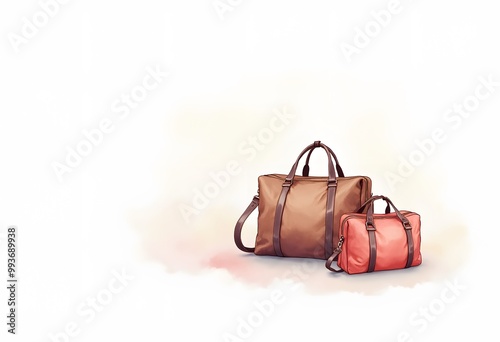 Duffel bag travel case leather holdall valise fashion modern carry handle
