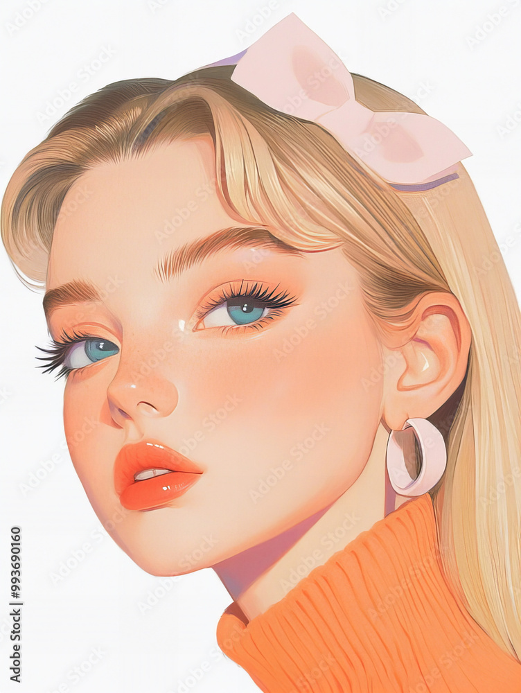 Poster Wall art Acrylic Retro Delicate shades Postcard Cute Lovely Beautiful Woman Aesthetics Portrait Close-up Poster Wall art Acrylic Retro Delicate shades Postcard Cute Lovely Beautiful Woman Aesthetics Portrait Close-up