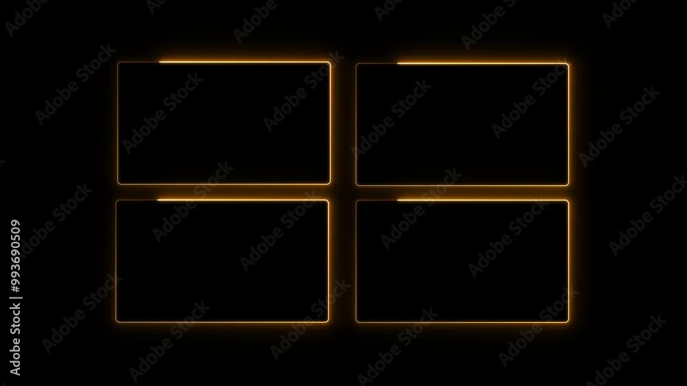 Neon Rectangle Border . neon rectangle frame. Black background 4k animation Neon Rectangle Border . neon rectangle frame. Black background 4k animation