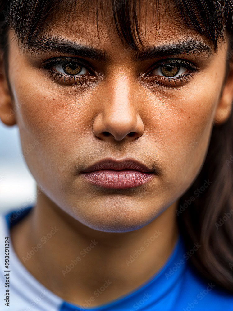 Fototapeta premium Raw emotion captured on athlete's face after win, embodying dedication, perseverance, and success.