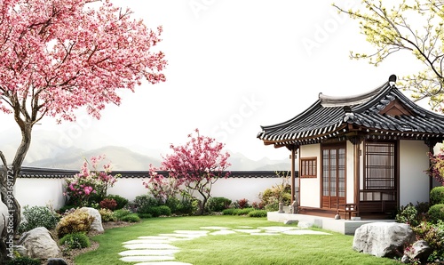 Traditional Korean House with a Beautiful Garden