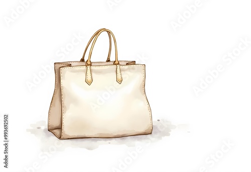 New leather female bag isolated on white background