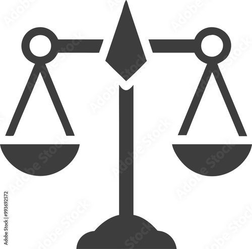 stylish libra sign symbol in black with white backgroundbalanceweighing scales, icon