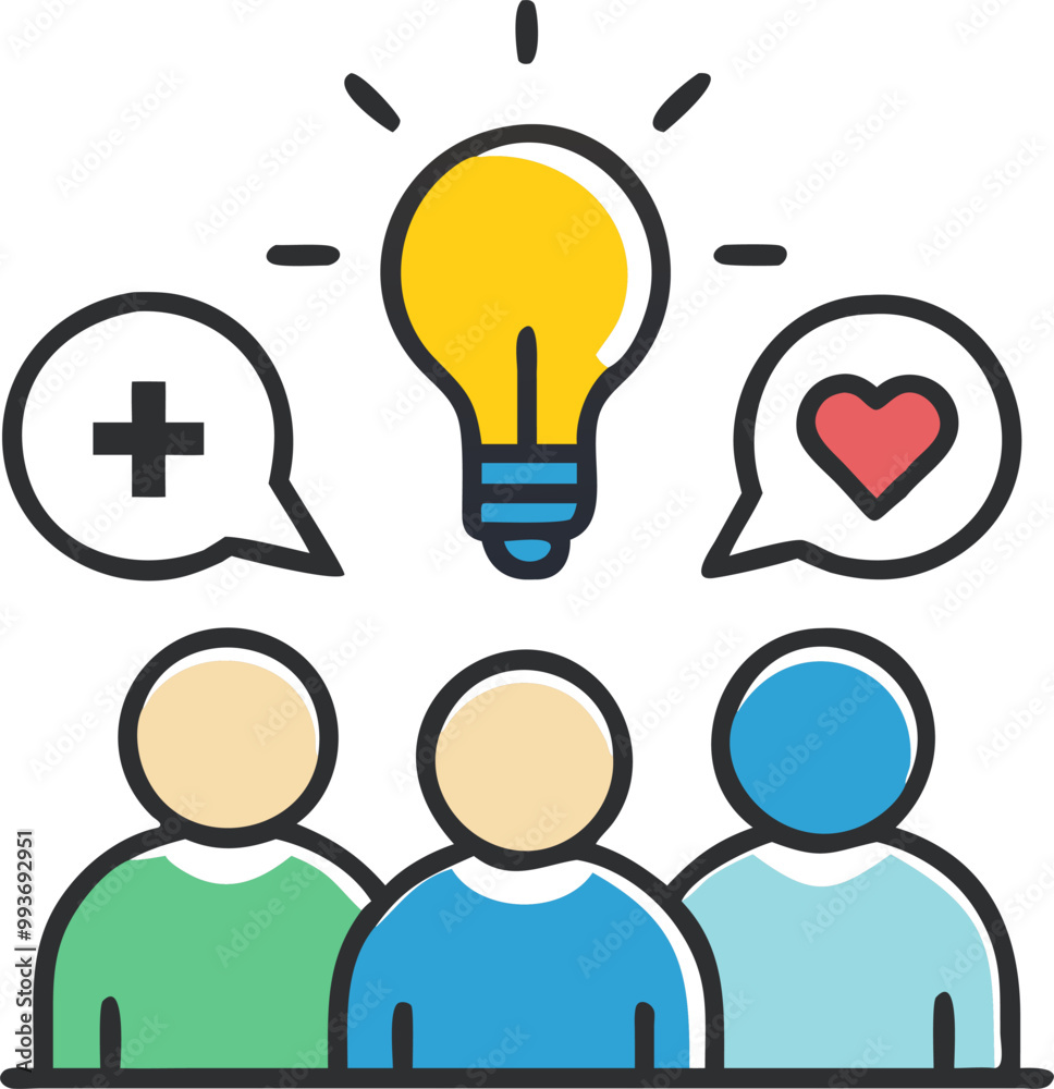 usuarios de un centro de salud que aportan con sus ideas, icon usuarios de un centro de salud que aportan con sus ideas, icon