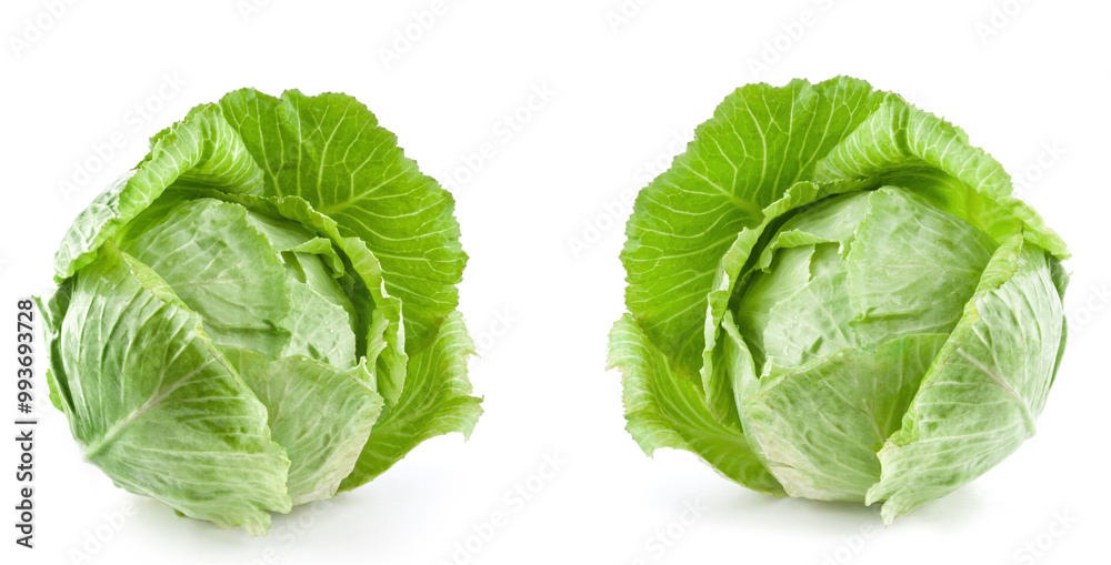 Fototapeta premium Green cabbage isolated on white background