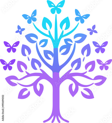 a logo that illustrates a tree whose branches spread and intertwine, symbolizing personal growth
