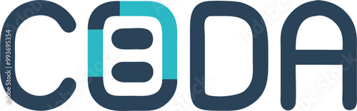 logo with the word coda related to technology, icon