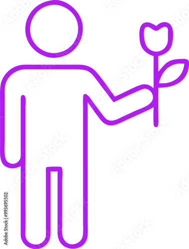 thumbnail of a man holding a flower in his hand, icon