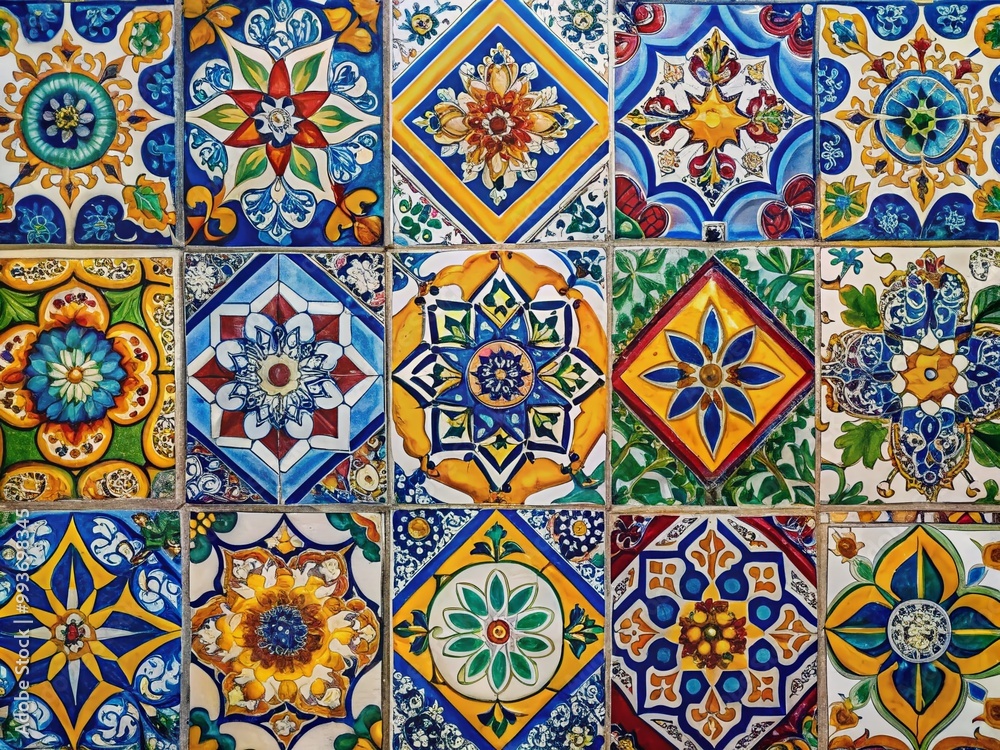 Vibrant Mediterranean Tile Patterns Featuring Intricate Designs and Colorful Geometric Shapes Vibrant Mediterranean Tile Patterns Featuring Intricate Designs and Colorful Geometric Shapes