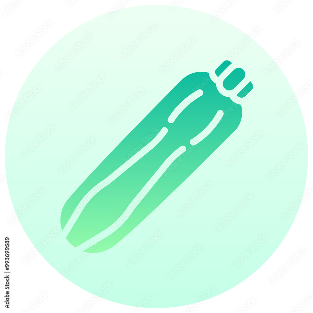 zucchini round gradient vector icon