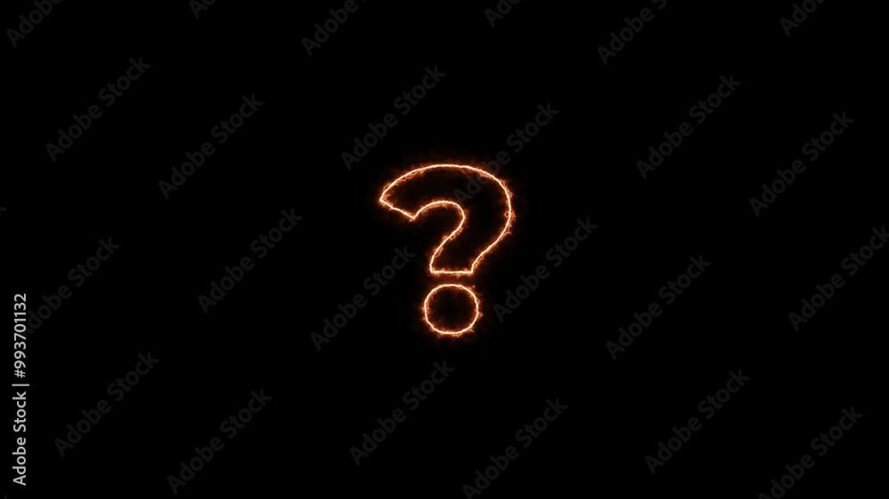 Outline query silhouette. Neon question mark icon.