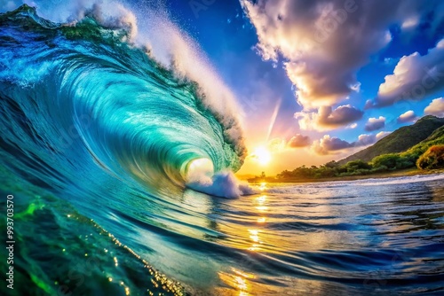 Vibrant Ocean Wave Clip Art for Creative Projects, Illustrations, and Graphic Design Applications