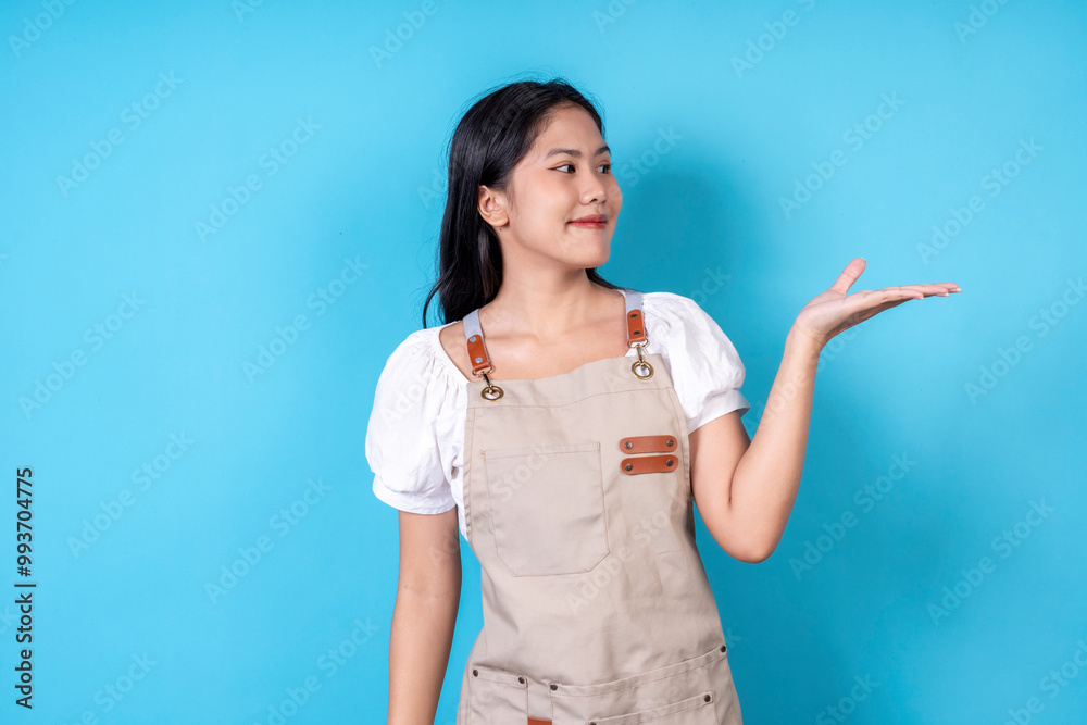 Women are doing various poses on a blue background. Women are doing various poses on a blue background.