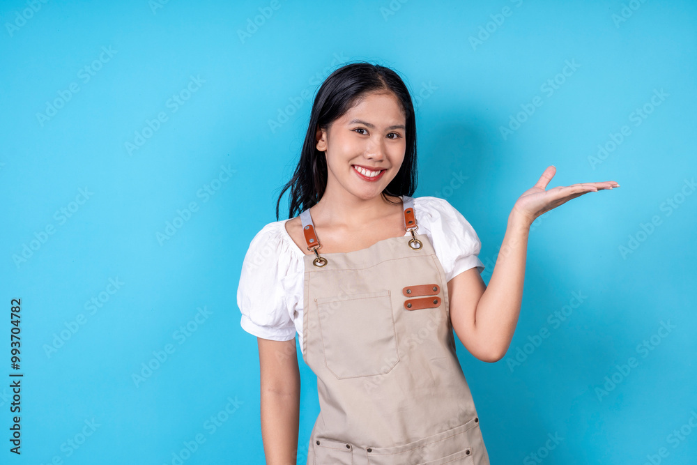 Women are doing various poses on a blue background. Women are doing various poses on a blue background.