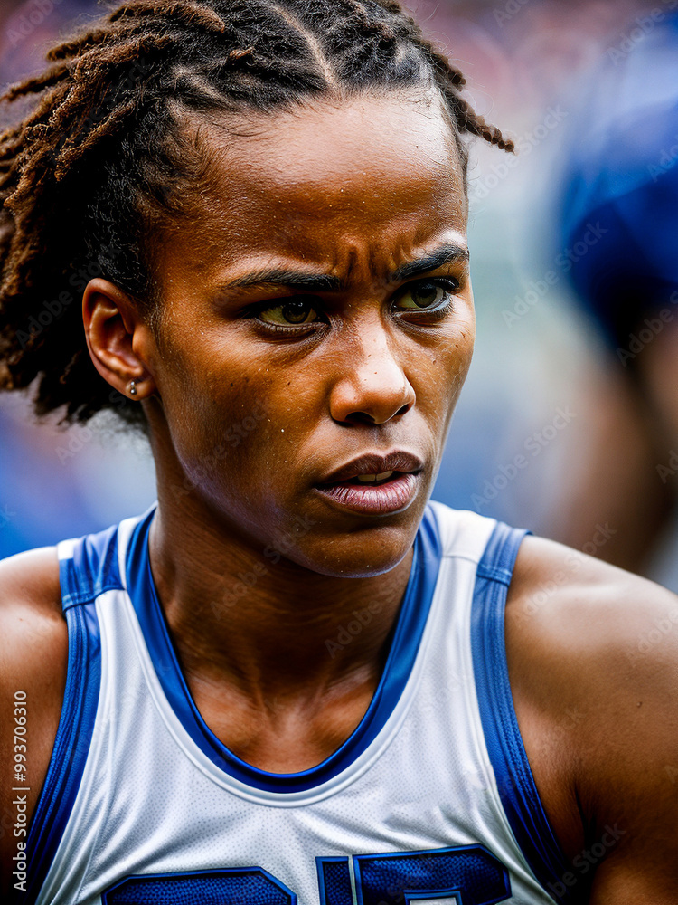 Raw emotion captured on athlete's face after win, embodying dedication, perseverance, and success. Raw emotion captured on athlete's face after win, embodying dedication, perseverance, and success.